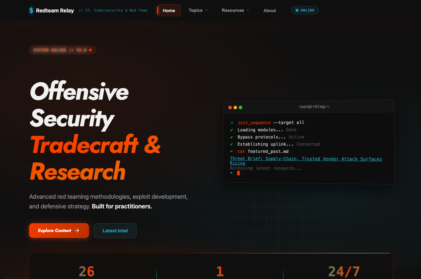 Redteam Relay cybersecurity website